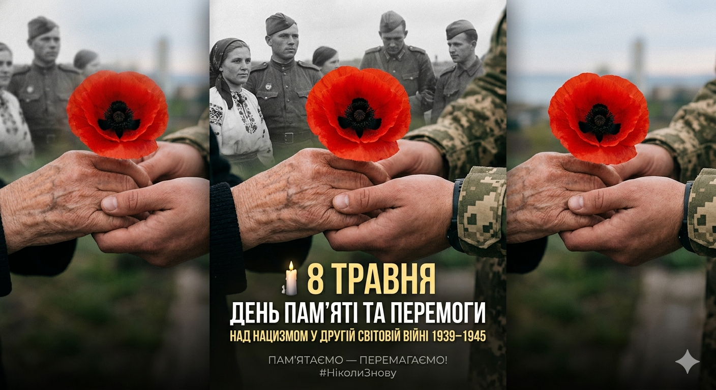 8 травня — День пам’яті та перемоги над нацизмом у Другій світовій війні 1939–1945 років